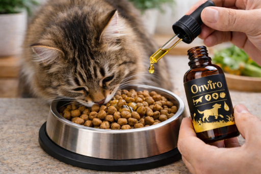 Dávkování Onviro do krmiva kočky