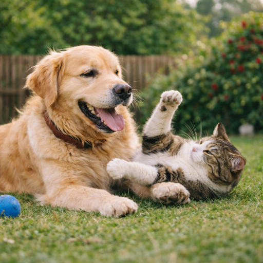 Pes a kočka po pravidelné podpoře