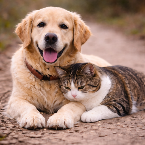 Pes a kočka před podporou